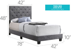 Charming Gray Twin Bed With Storage