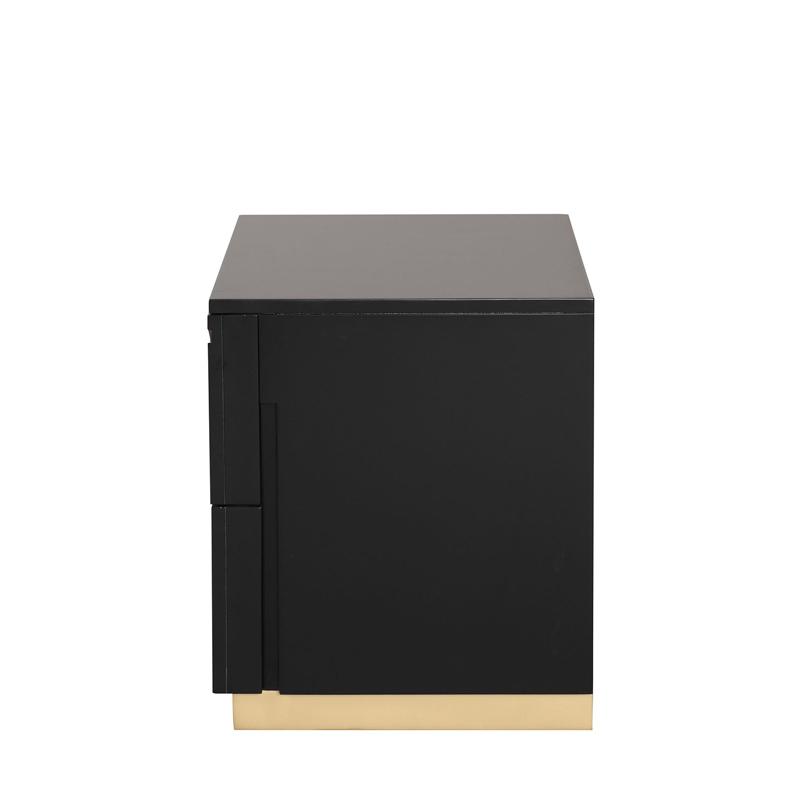 Contemporary Style 1pc Nightstand Gold Paint Pattern French And English Dovetail Drawers Black And Gold Finish Bedroom Furniture