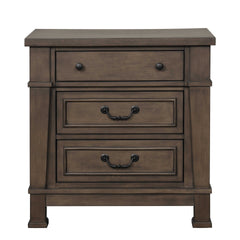 Transitional Style 1pc Nightstand USB Port Felt Lined Top And Dovetail Drawers Dark Walnut Finish Bedroom Furniture