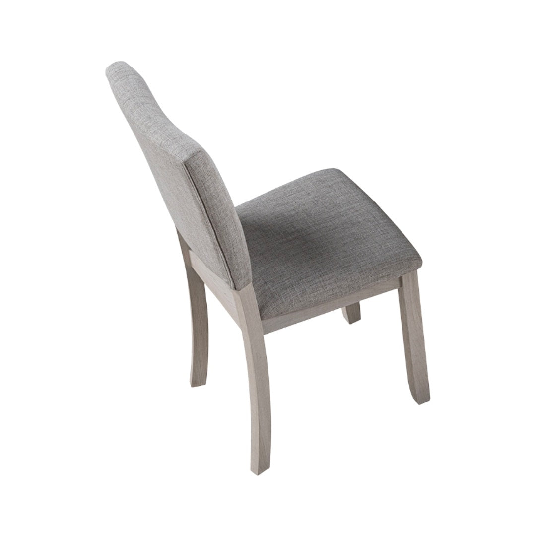 Transitional Style 4pc Side Chair Upholstered Fabric Gray Finish Dining Room