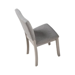Transitional Style 4pc Side Chair Upholstered Fabric Gray Finish Dining Room
