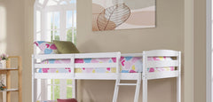 Modern Transition Bunk Bed Slat Design Assembled And Oval Nuts, White