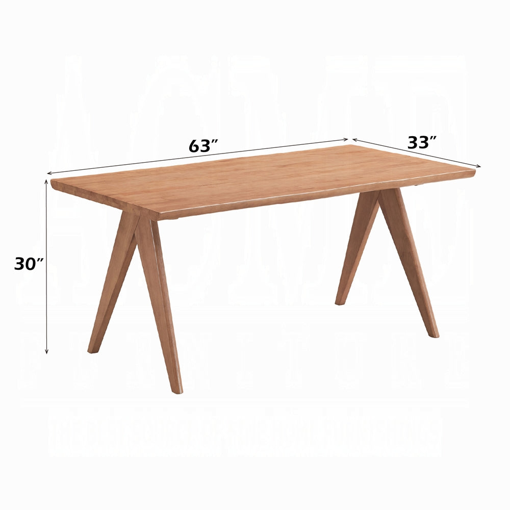Casual Stylish Natural Finish Rectangular Wooden Dining Table 1pc Mid-Century Modern Kitchen Dining Furniture