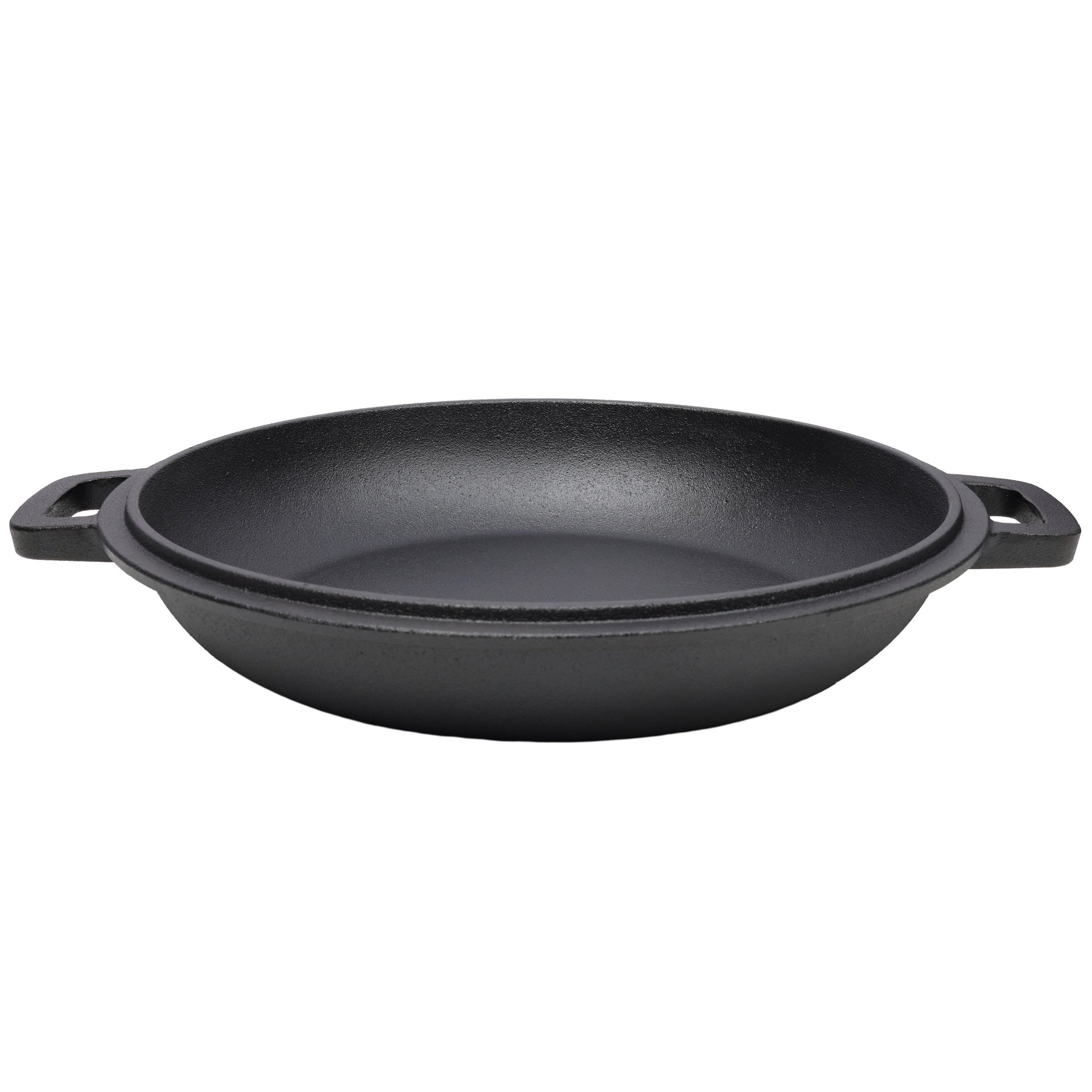 2 in 1 Pre-Seasoned Cast Iron Dutch Oven With Dual Handles, Outdoor Camping Deep Pot for Camping Fireplace Cooking BBQ Baking Campfire, 5 Quart.With 2pcs Silicone Handel Covers.