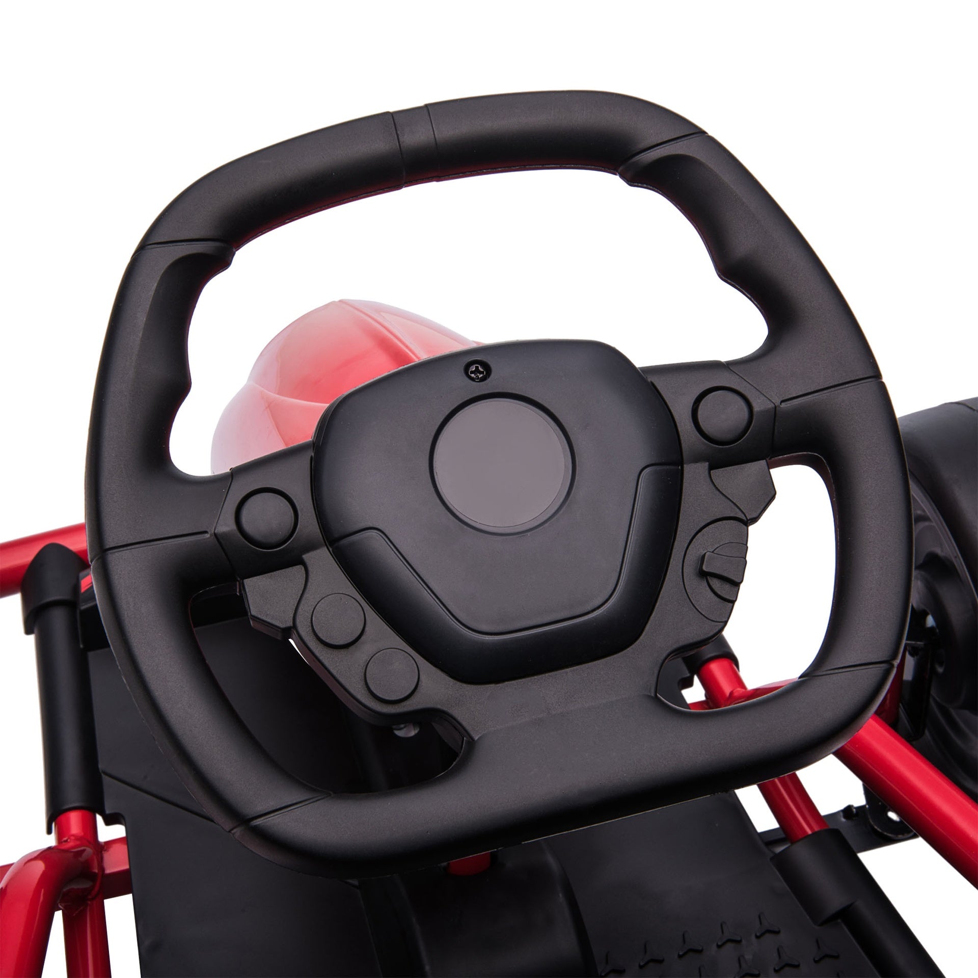 Aosom 24V 8.1 MPH Electric Go Kart, Drifting Car Battery Powered Ride on Toy Outdoor with Slow Start, Music, Horn Honking and Safety Belt, for 8-12 Years Old, Red