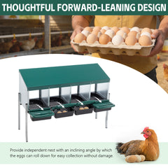 4-Hole Chicken Nest, With Legs And Cover to Protect Eggs,Green