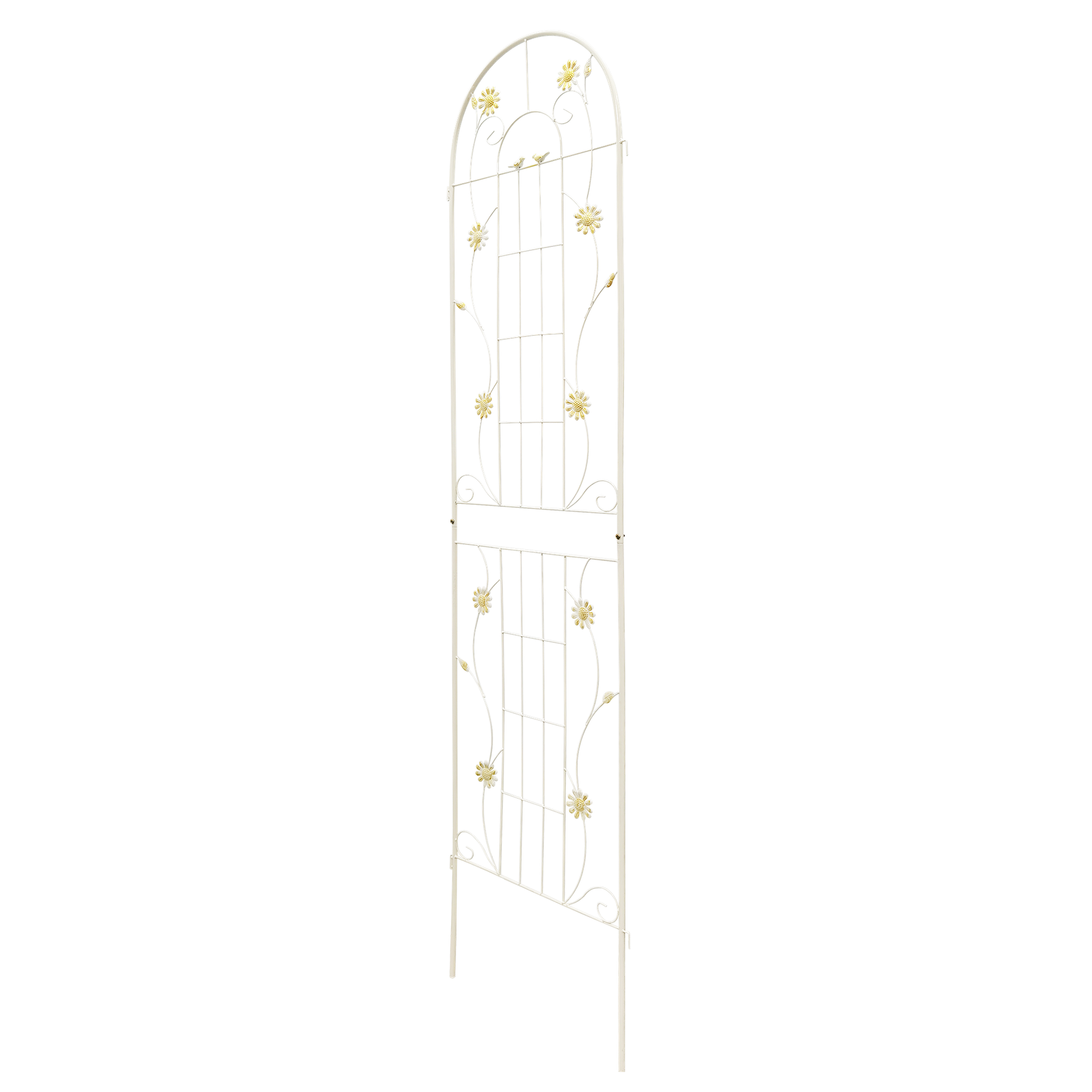 4 Pack Metal Garden Trellis 86.7" x 19.7" Rustproof Trellis for Climbing Plants Outdoor Flower Support Cream White