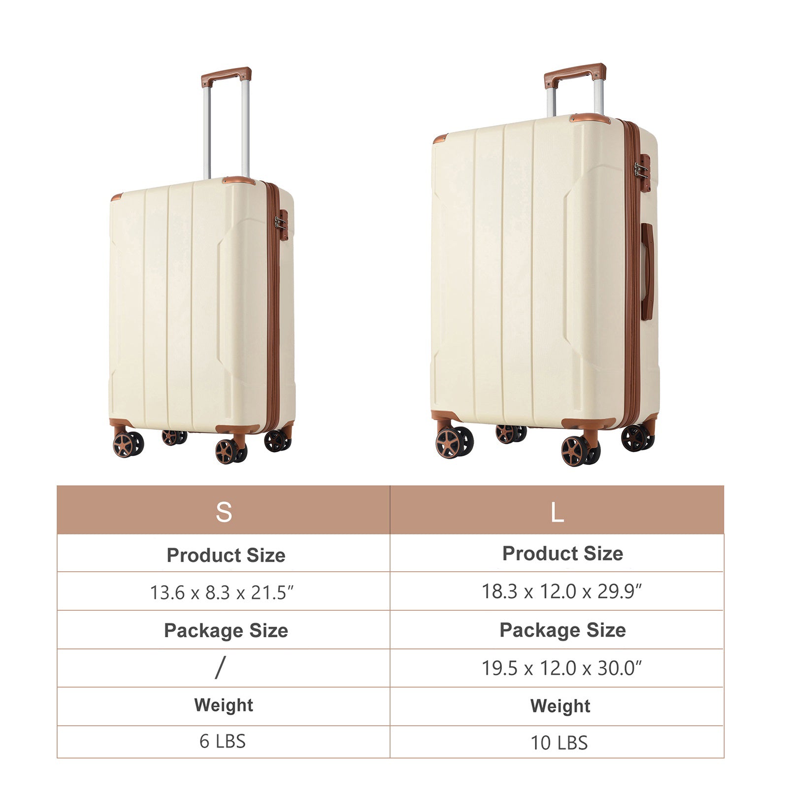 Hardshell ABS Luggage Sets 2 Piece Suitcase Set Expandable with TSA Lock Spinner Wheels for Men Women