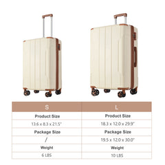 Hardshell ABS Luggage Sets 2 Piece Suitcase Set Expandable with TSA Lock Spinner Wheels for Men Women