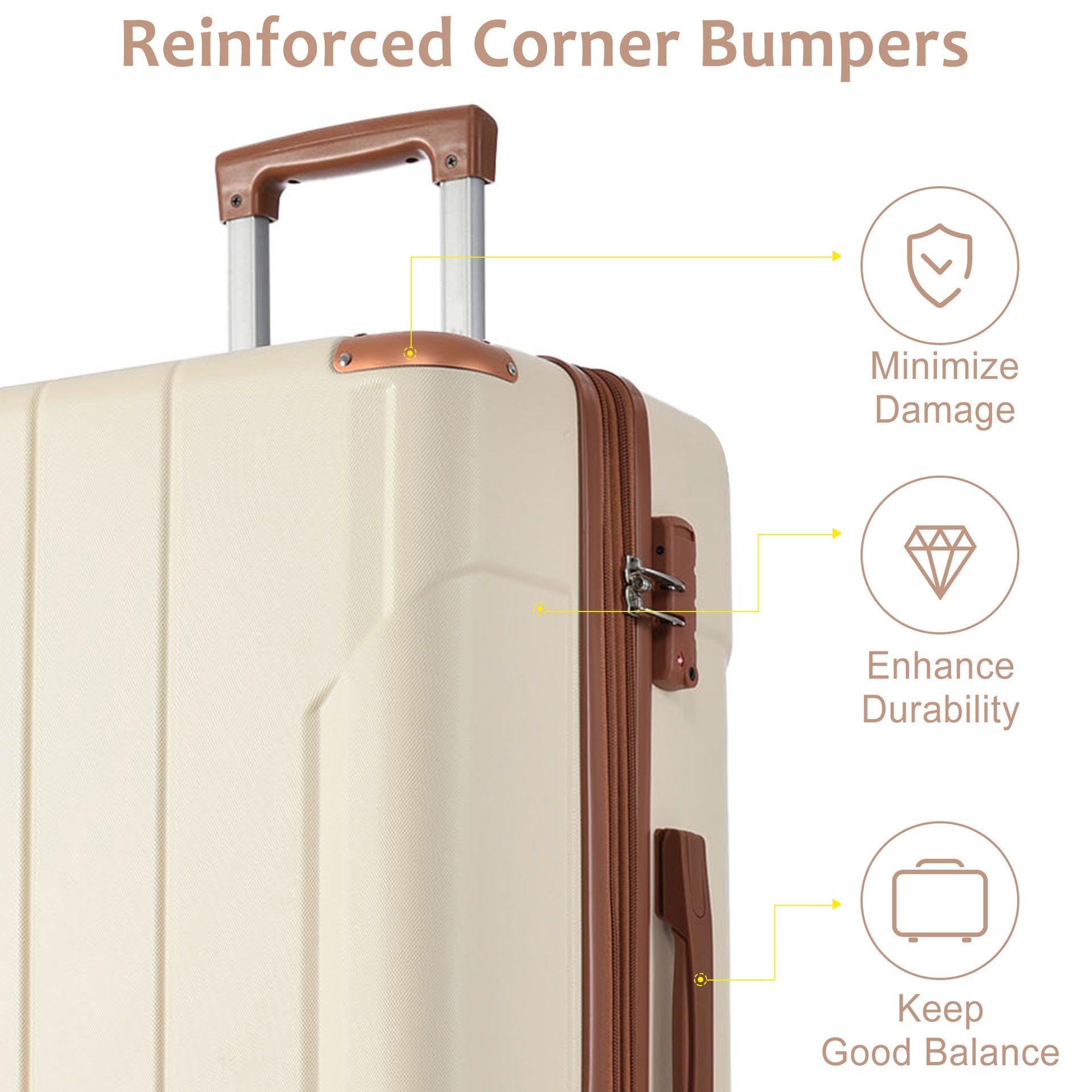 Hardshell ABS Luggage Sets 2 Piece Suitcase Set Expandable with TSA Lock Spinner Wheels for Men Women