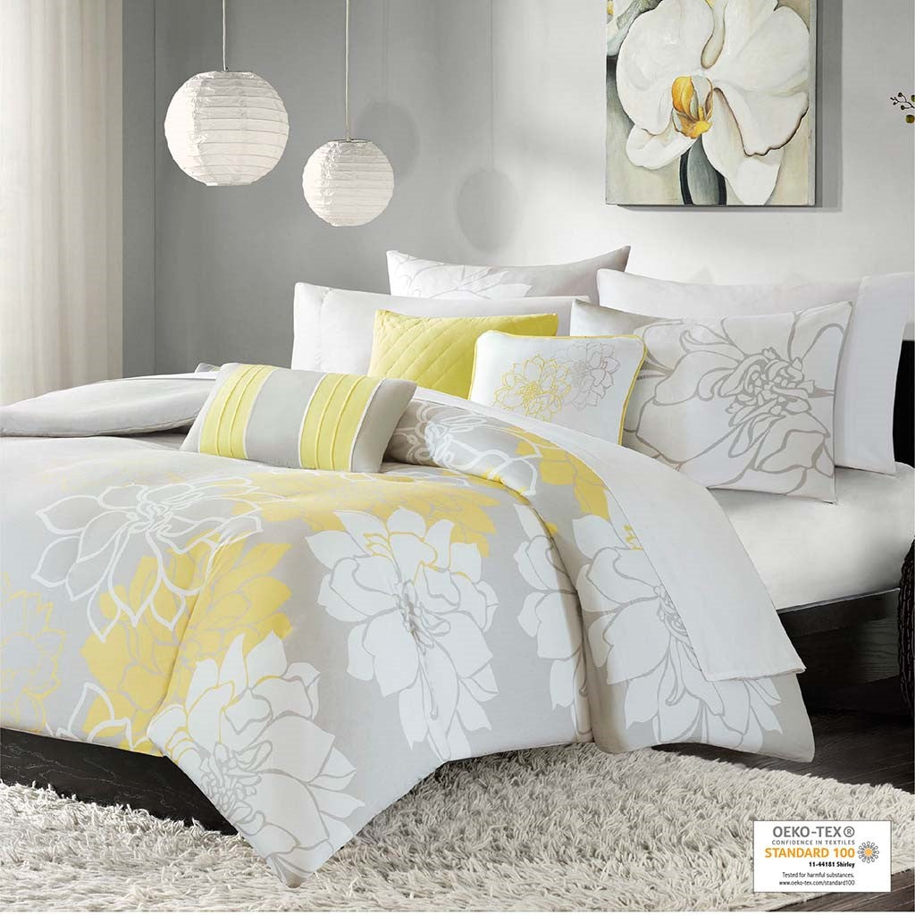 King/Cal King 6 Piece Printed Duvet Cover Set