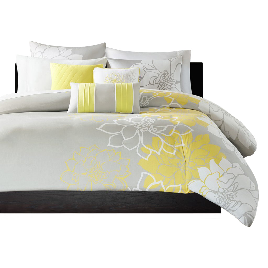 King/Cal King 6 Piece Printed Duvet Cover Set
