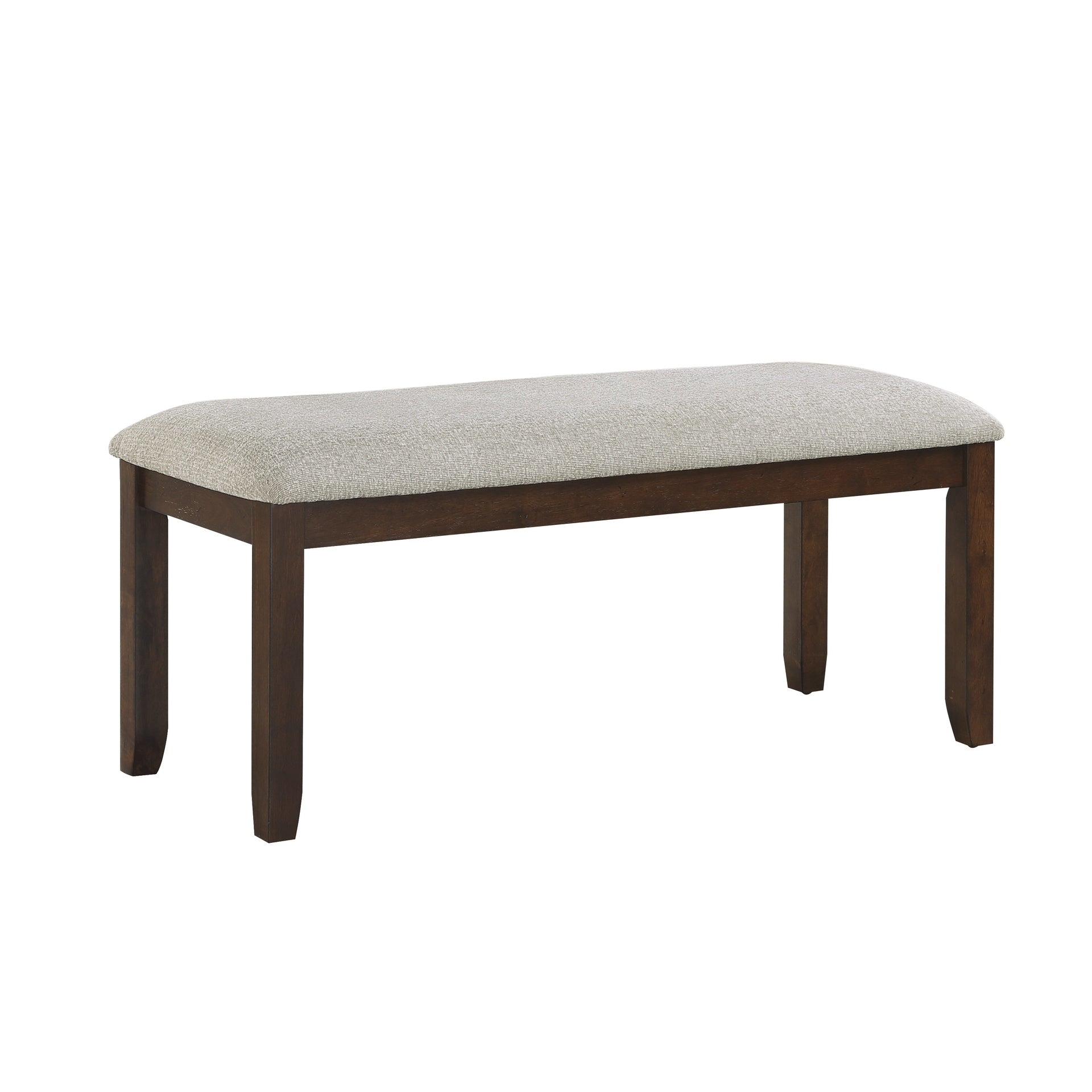 Dark Cherry Finish Wooden Frame 1pc Bench Chenille Upholstery Dining Furniture Kitchen Breakfast