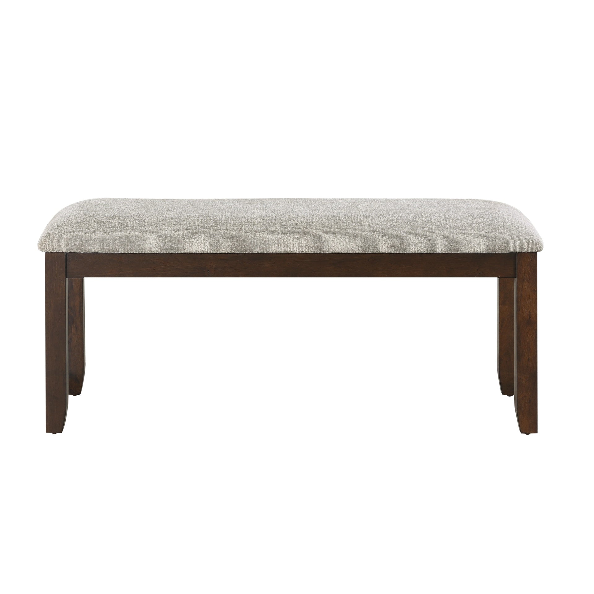 Dark Cherry Finish Wooden Frame 1pc Bench Chenille Upholstery Dining Furniture Kitchen Breakfast