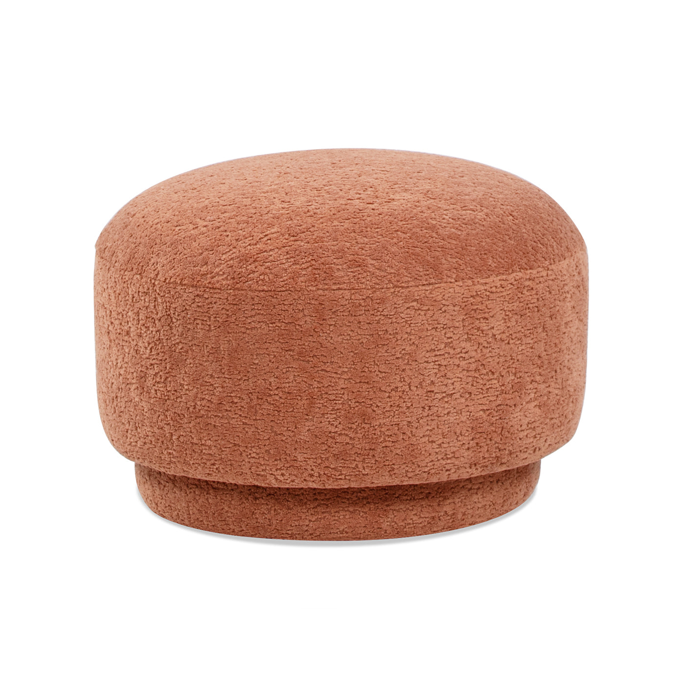 Fuji 15" Mushroom Footstool Ottoman, Spice Orange Fleeced Teddy