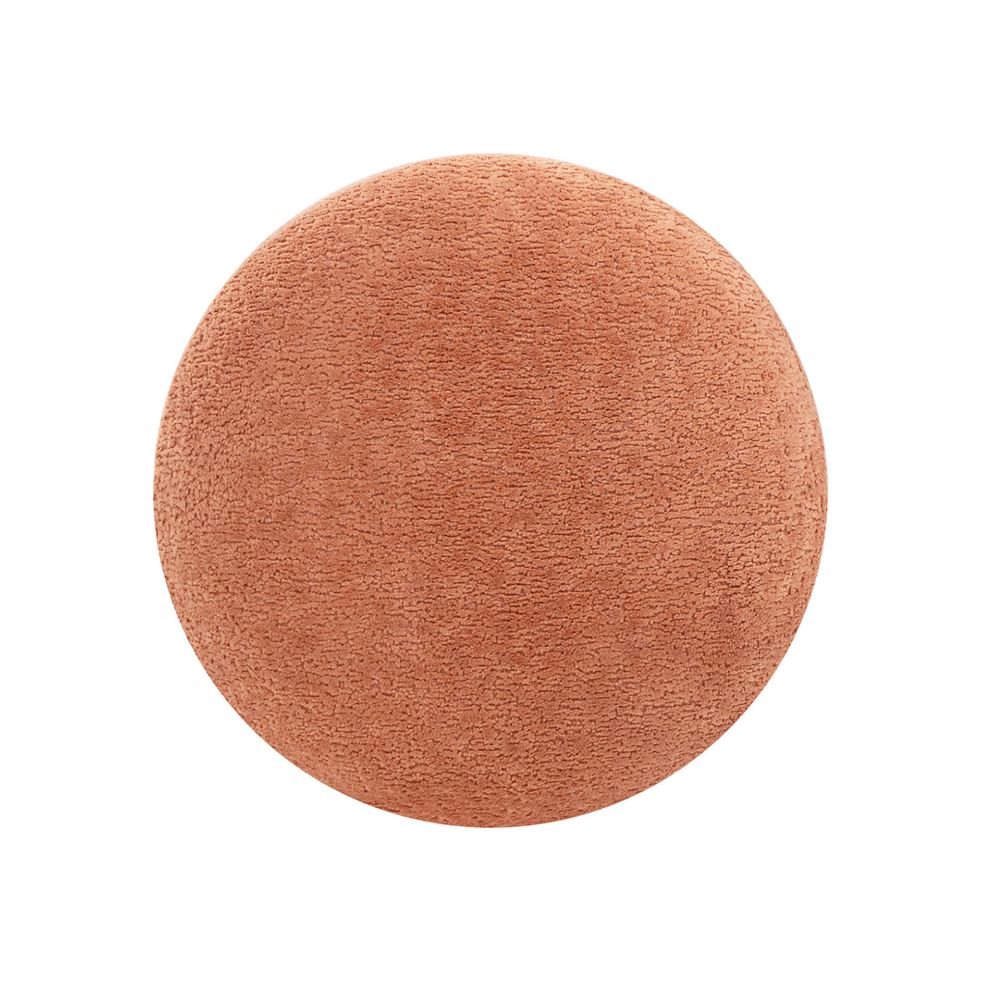 Fuji 15" Mushroom Footstool Ottoman, Spice Orange Fleeced Teddy