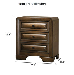 Transitional Style 1pc Nightstand Cup Pulls English Dovetail Drawers Bracket Legs Brown Finish Bedroom Furniture