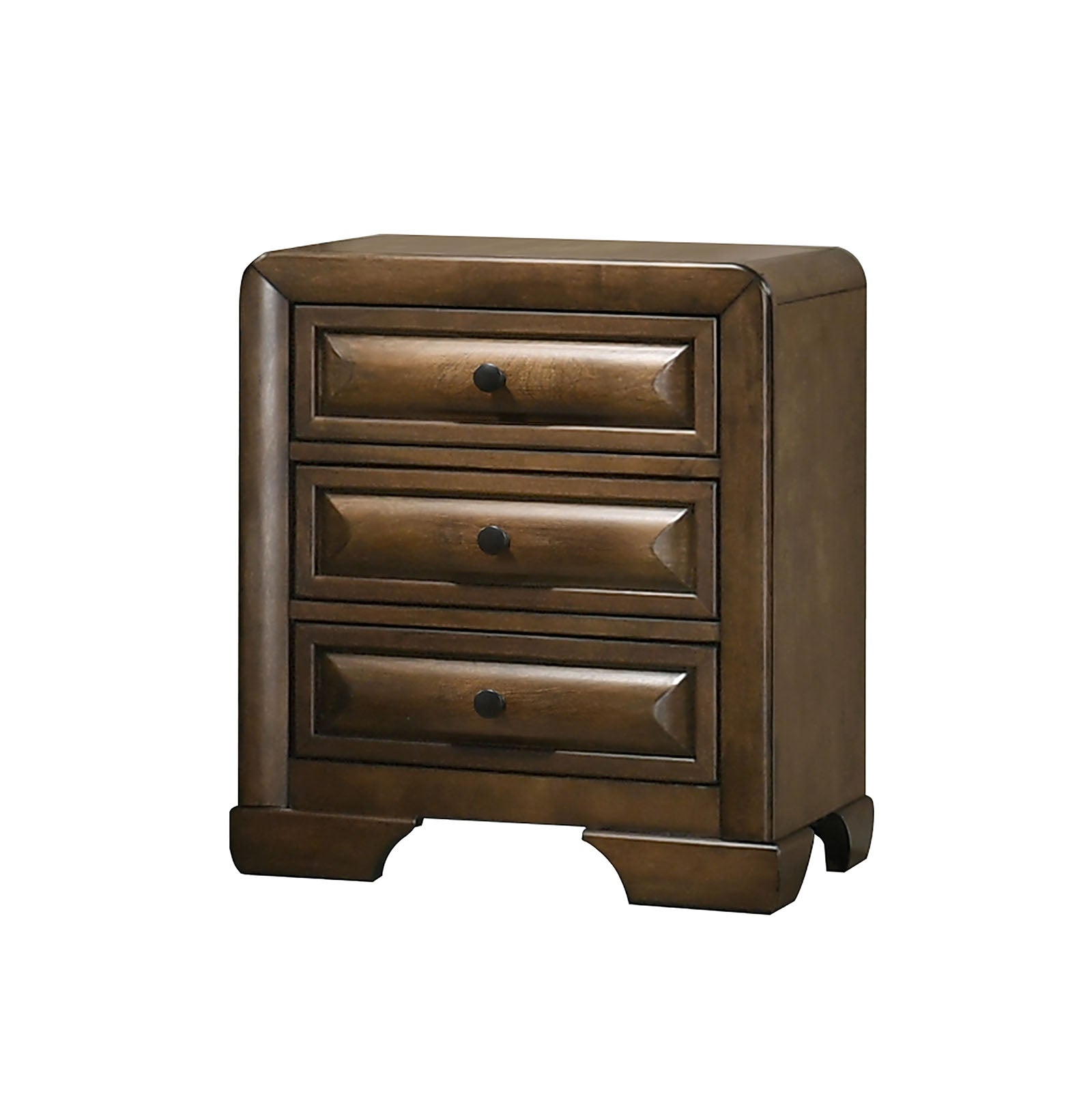Transitional Style 1pc Nightstand Cup Pulls English Dovetail Drawers Bracket Legs Brown Finish Bedroom Furniture