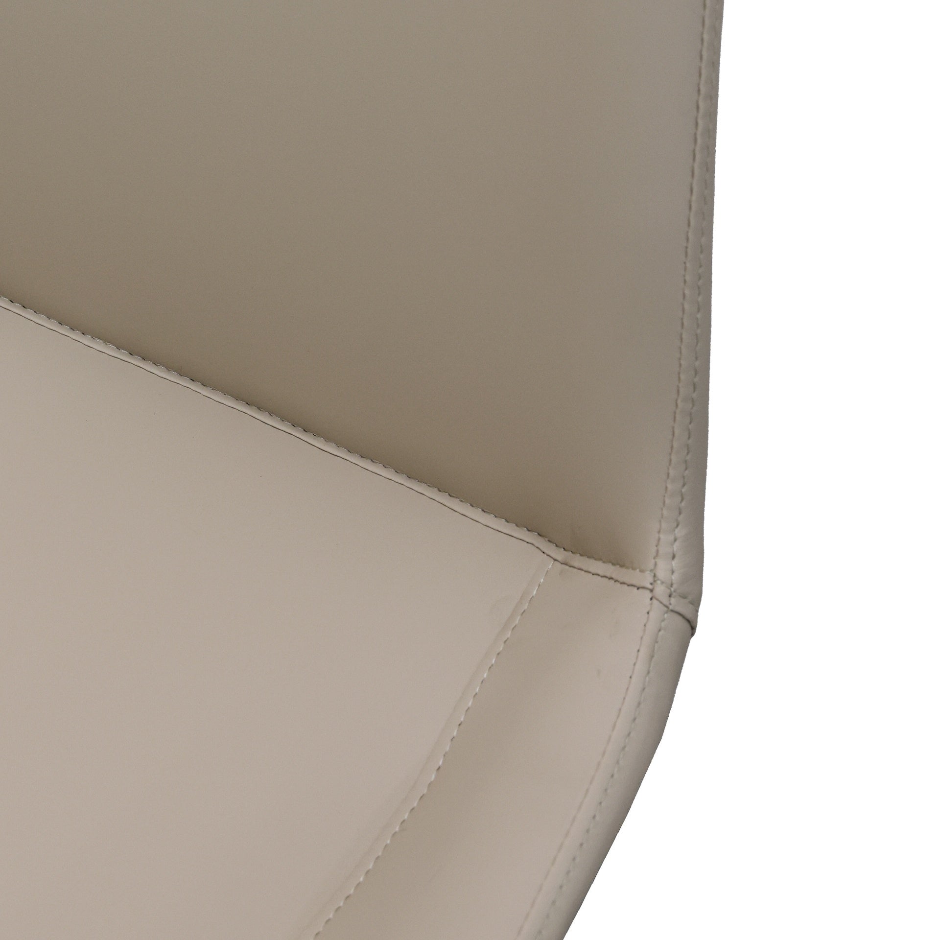 Light Grey PU Leather Dining Chair with Metal Legs, Modern Upholstered Chair Set of 2 for Kitchen, Restaurant, Living, Meeting Room