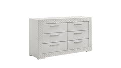 Blanca Modern Style 4 Pc Queen Bedroom Set with LED Headboard Made with Wood in White