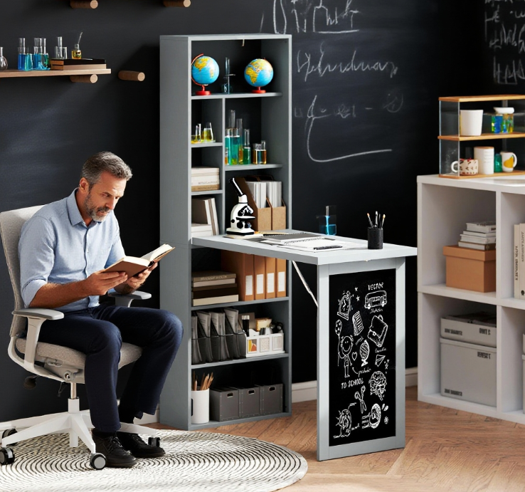 Fold-out Convertible Office Desk, Wall Mount Computer Desk
