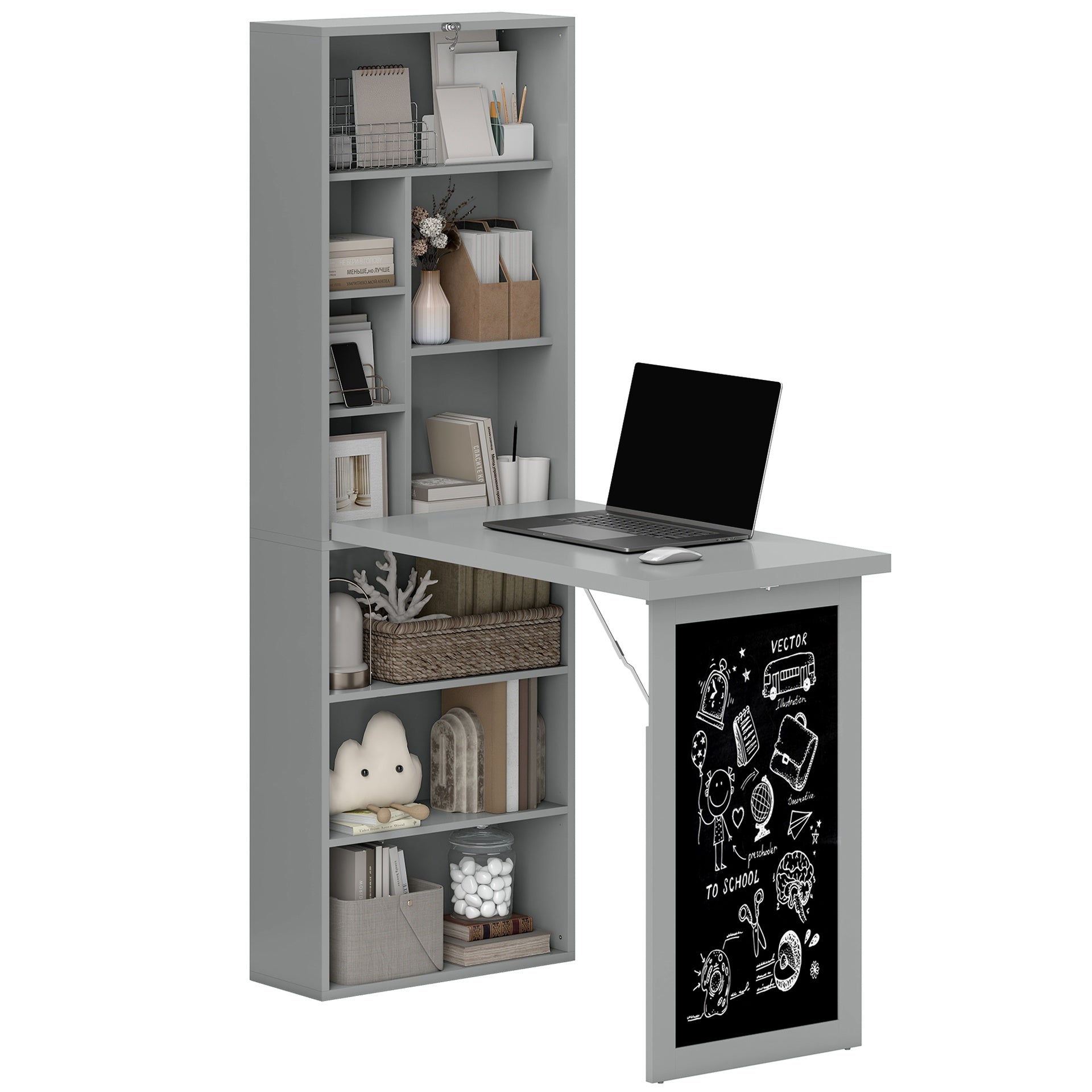 Fold-out Convertible Office Desk, Wall Mount Computer Desk