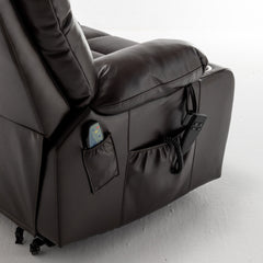 Lift Chair for Big and Tall Person with Inconvenient Legs: High Density Foam Lift Sofa with Heat and Massage, 2 Pockets, 2 Cup Holder, 2 Remote, OKIN Motor