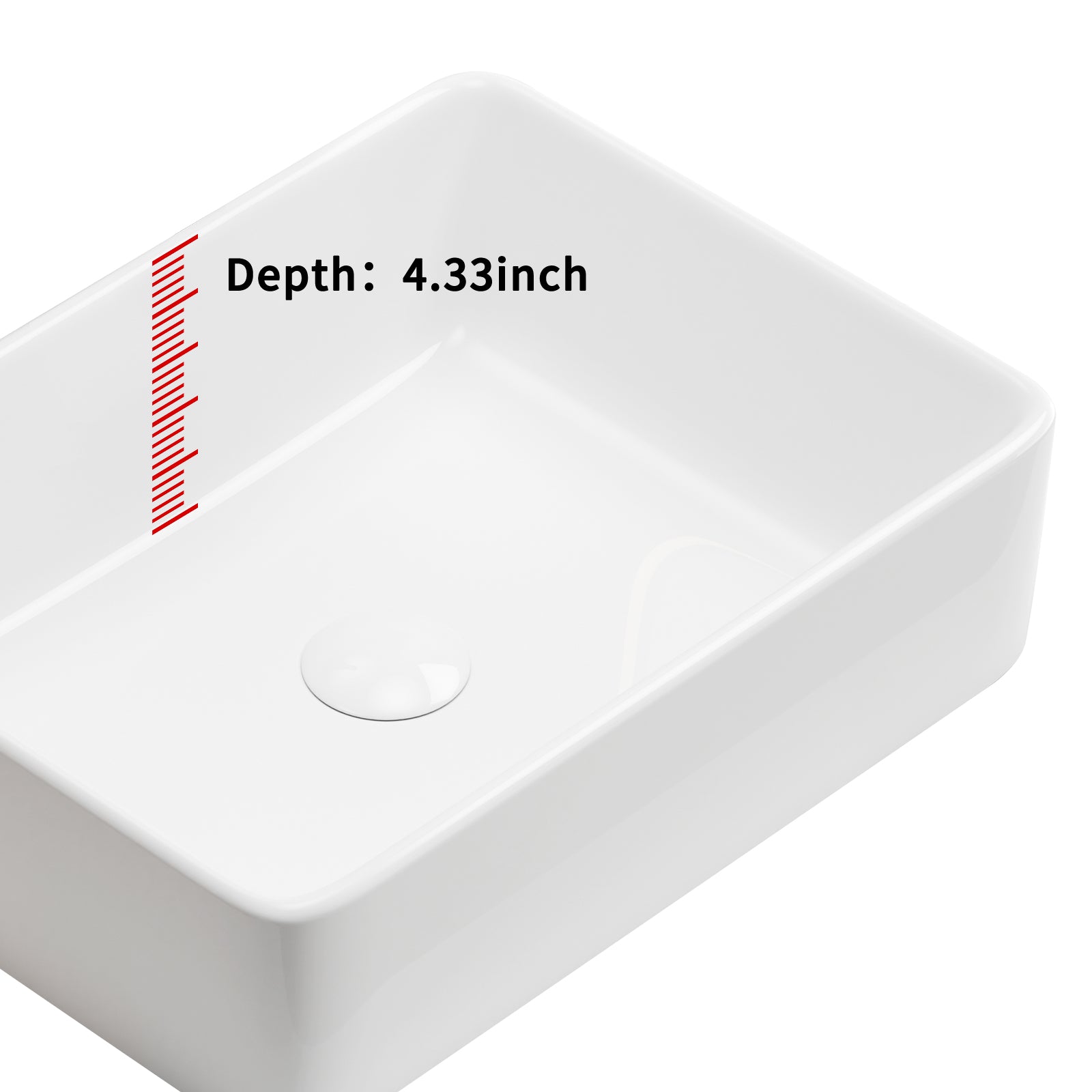 Vessel Sink Rectangle 19 Inch Bathroom Sink,Rectangular Modern Above Counter Bathroom Sinks White 19x15 Inch Porcelain Ceramic Vessel Vanity Sink Art Basin