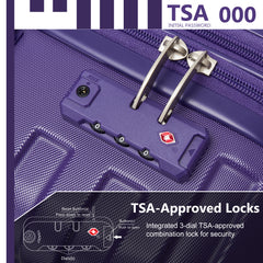 Luggage Sets 6 Piece with Duffel Bags, Hardside Expandable Suitcases with Spinner Wheels TSA Lock, Purple