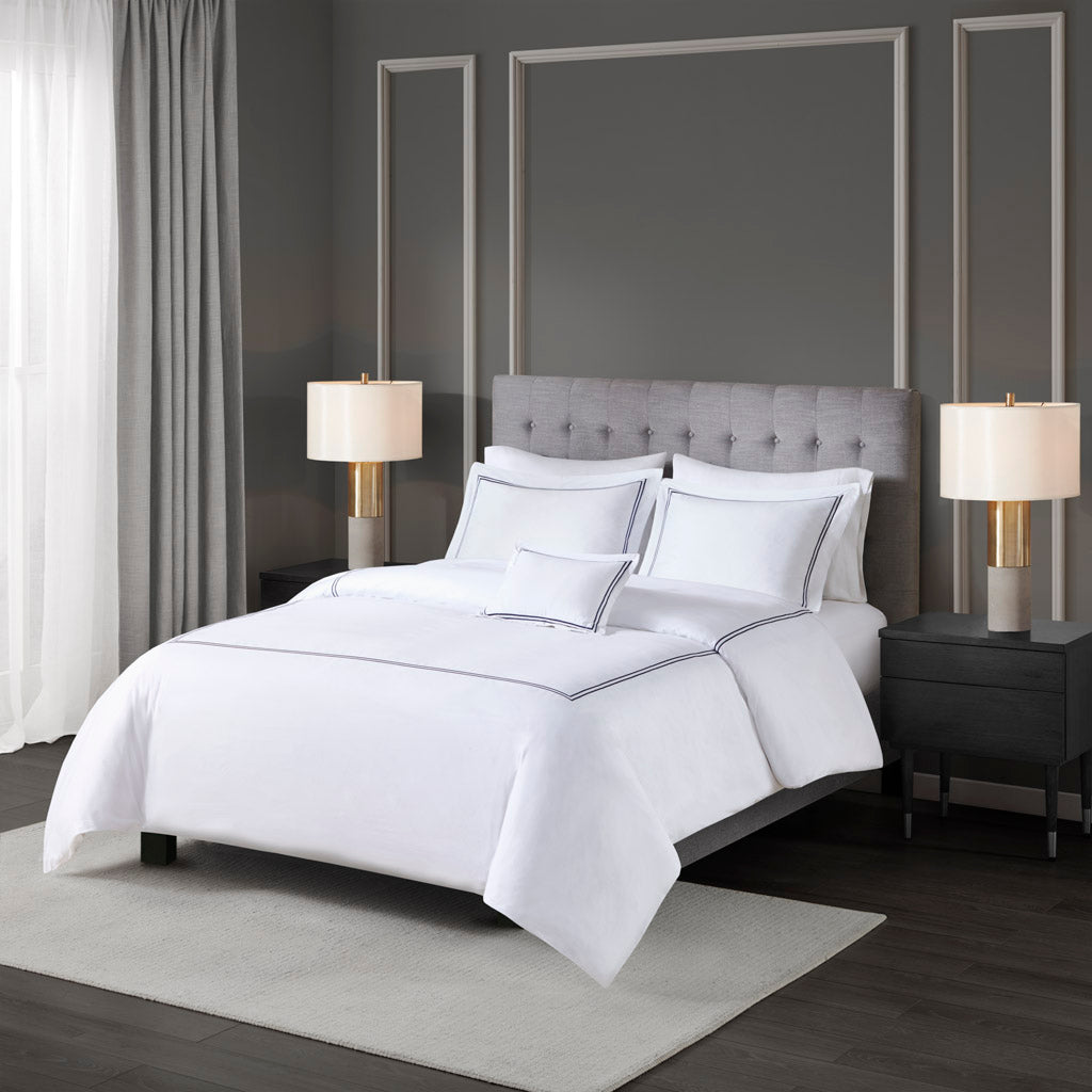 Full/Queen 100% Cotton Sateen Embroidered Comforter Set