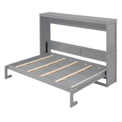 Full Size Murphy Bed Wall Bed,Gray