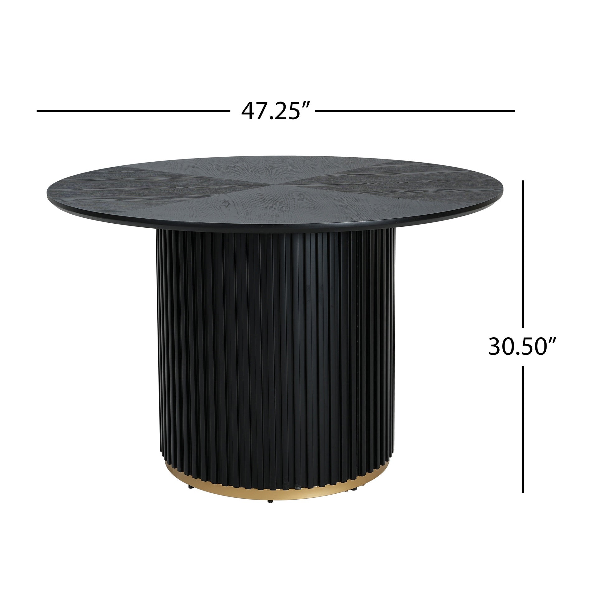 47.25" Round Pedestal Dining Table-N771P194860H_N771P194876J (Black)