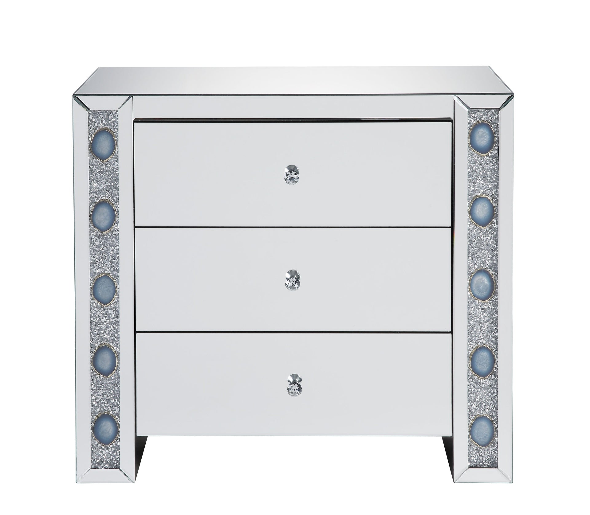 Sonia Mirrored & Faux Agate Console Cabinet (Assembled)