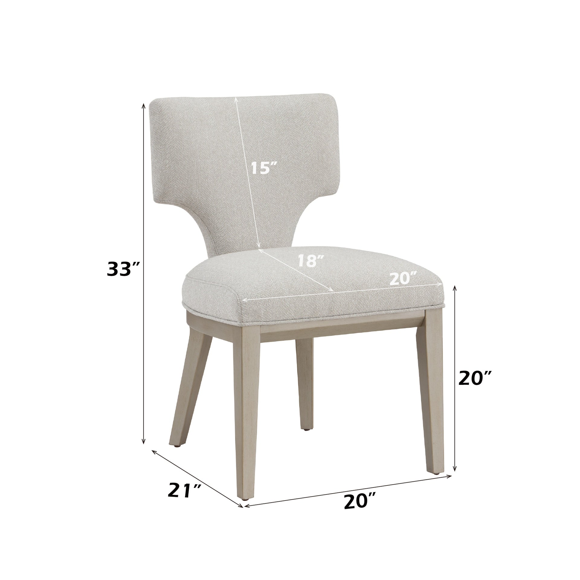 Kasa Linen & Champagne Finish Side Chair (Set of 2)
