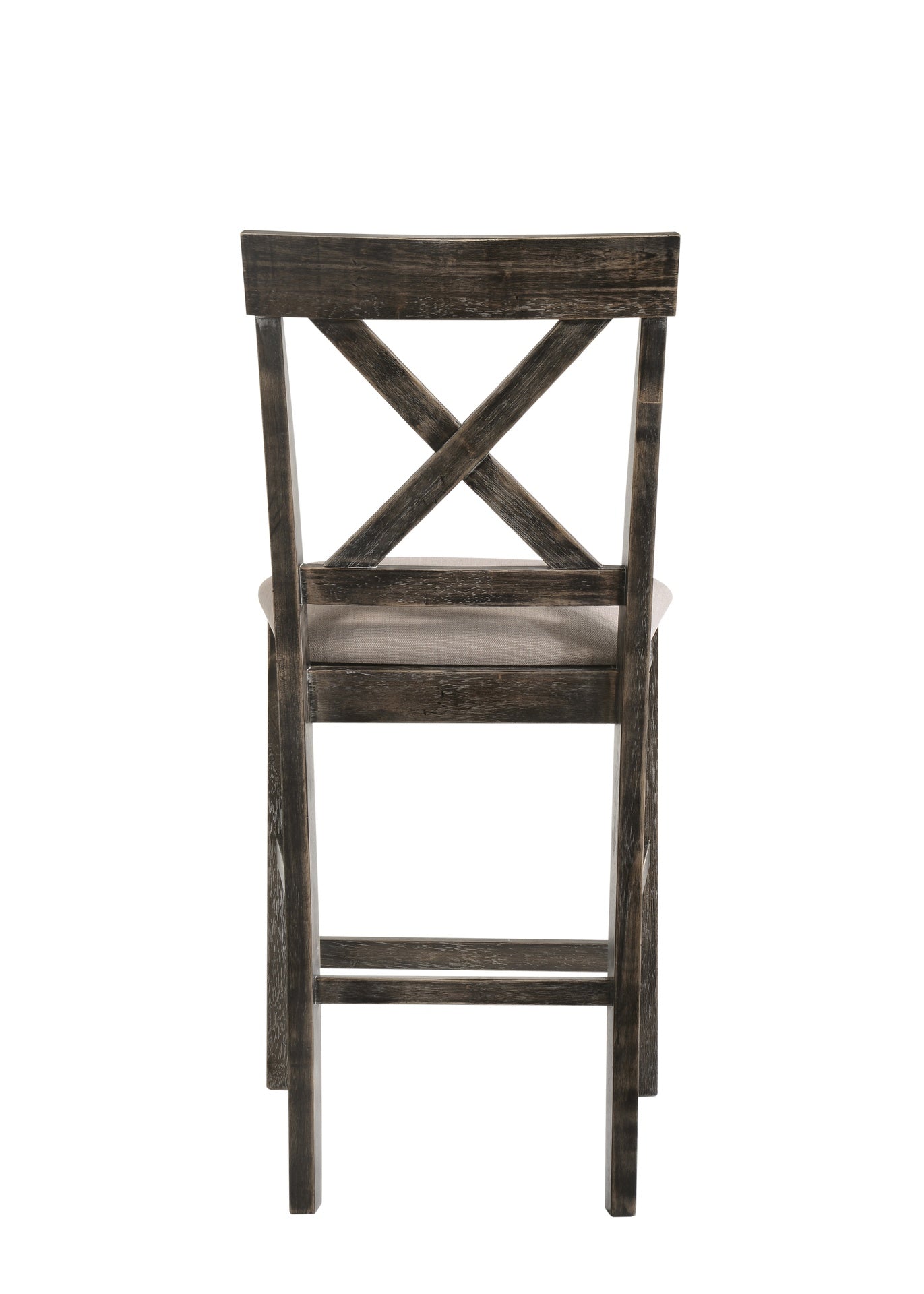 Martha II Tan Linen & Weathered Gray Finish Counter Height Chair (Set of 2)