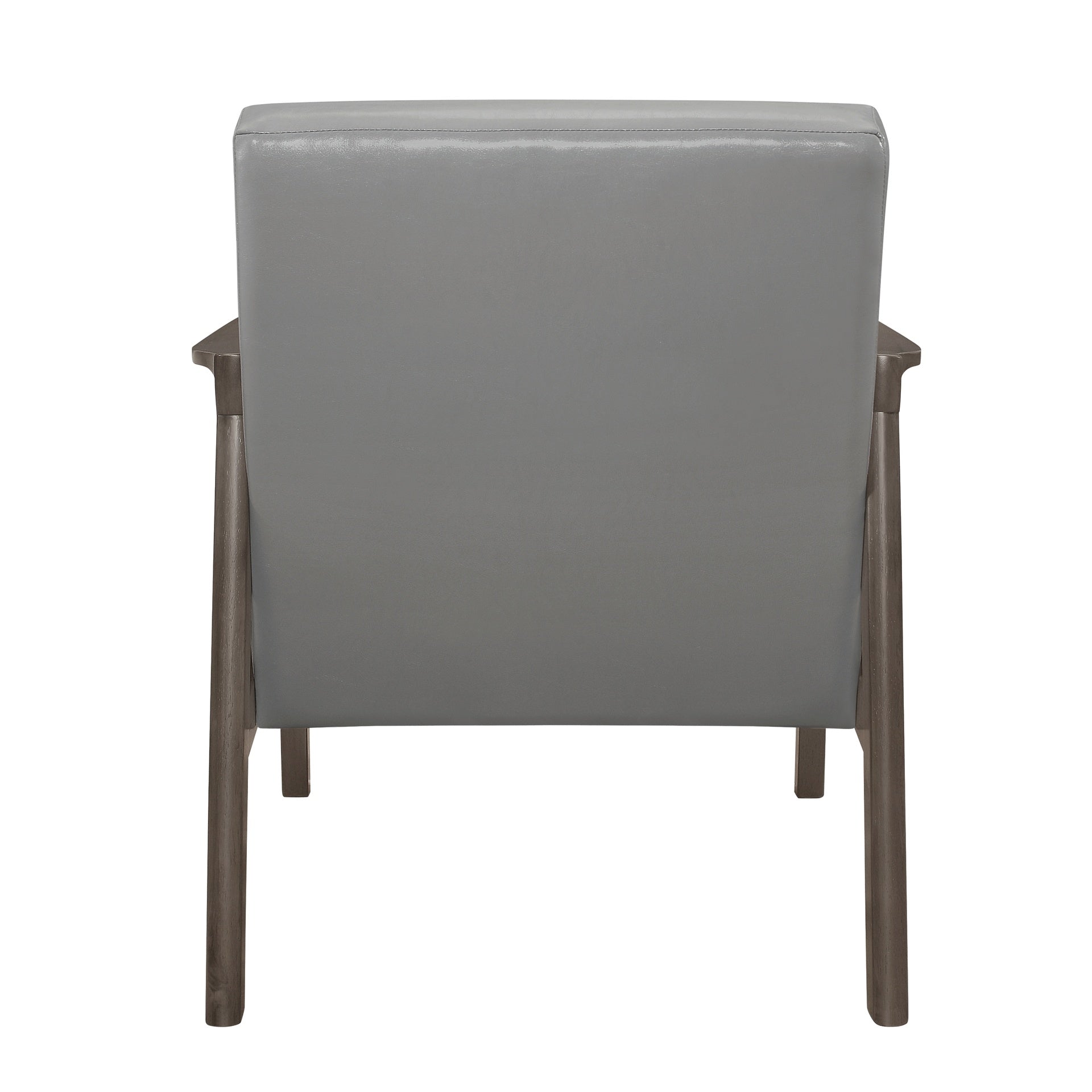 Accent Chair Button Tufted Gray Upholstery Cushion Seat Mid-Century Modern Furniture Solid Rubberwood Frame 1pc