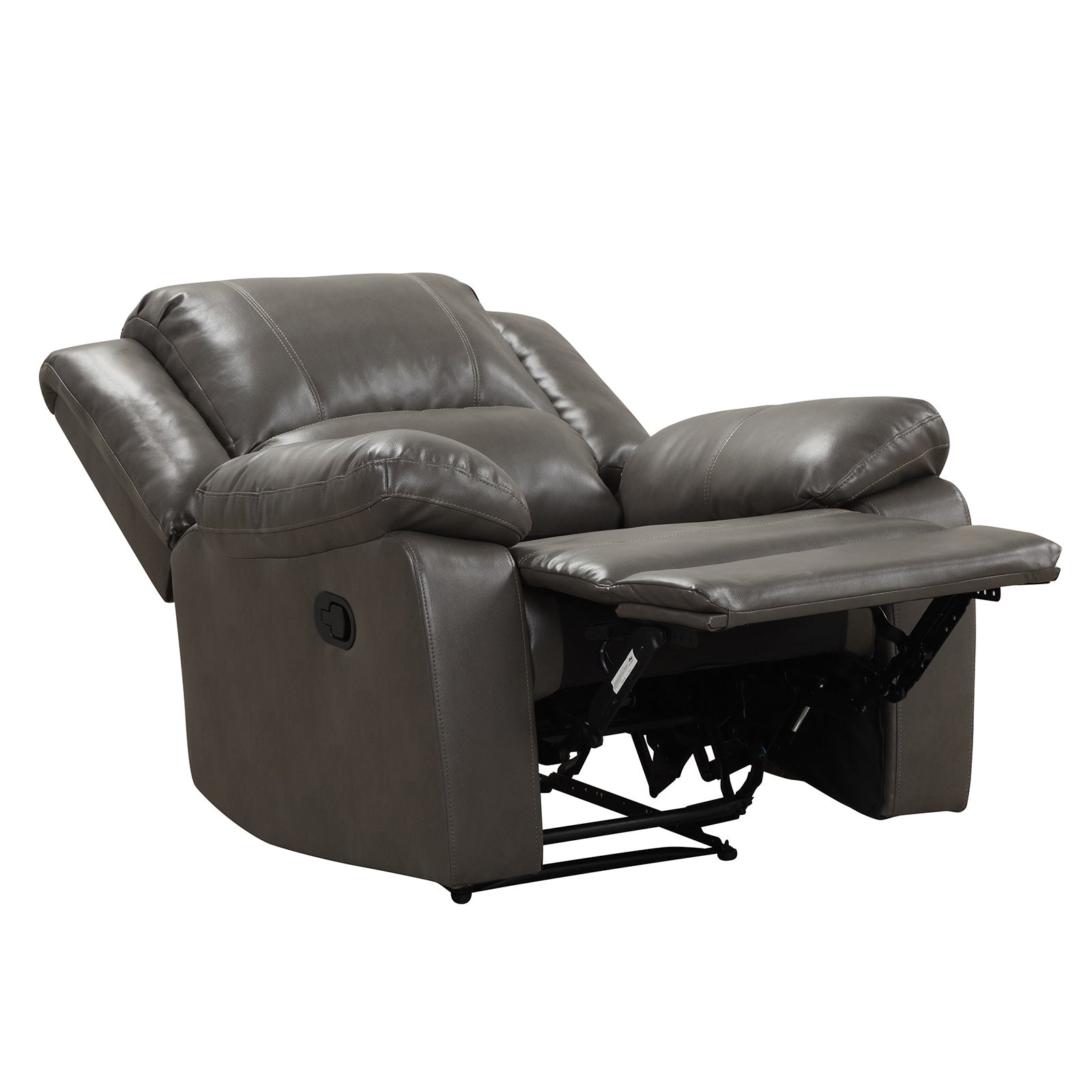Transitional Style 1pc Glider Recliner Pillow Top Arms Gray Finish Primary Living Room