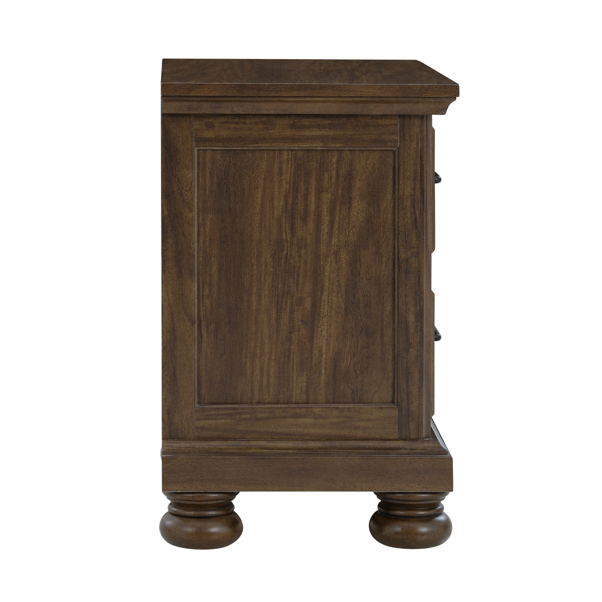 Brown 2-Drawer Nightstand with USB
