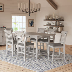Gray Slat Back Barstools, Set of 2