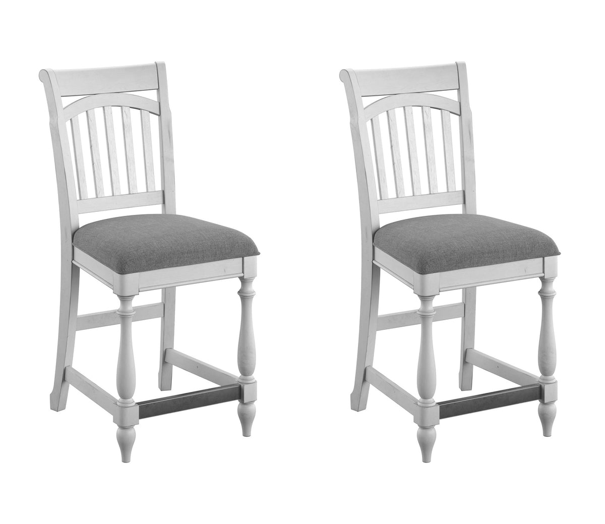 Gray Slat Back Barstools, Set of 2