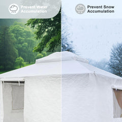 Gazebo Cover for 8'x 8'Metal Patio Gazebo, White