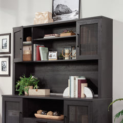 Coastal Hutch with Storage, Black finish