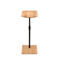 Couch Tray Table Bamboo Height Adjustable Side Table for Sofa C-shaped Oval End Tables with Slots for Bed & Chairs in Living Room & Bedroom (Oval + Rectangle)