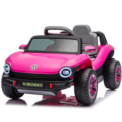 12V Licensed Volkswagen Beetle Kids Ride On Electric Car W/2.4G PC,Cute&Curvy Body,2WD,4-Wheel Suspension,Rear Cargo Storage,Bright Front Headlights,Bluetooth,USB,Music,Speeds 1.5-2.5MPH For kids 3-5