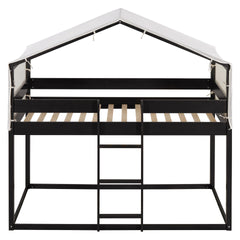 Twin Over Twin Wood Bunk Bed with Tent, Espresso(OLD SKU:LT000708AAP)