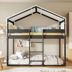 Twin Over Twin Wood Bunk Bed with Tent, Espresso(OLD SKU:LT000708AAP)