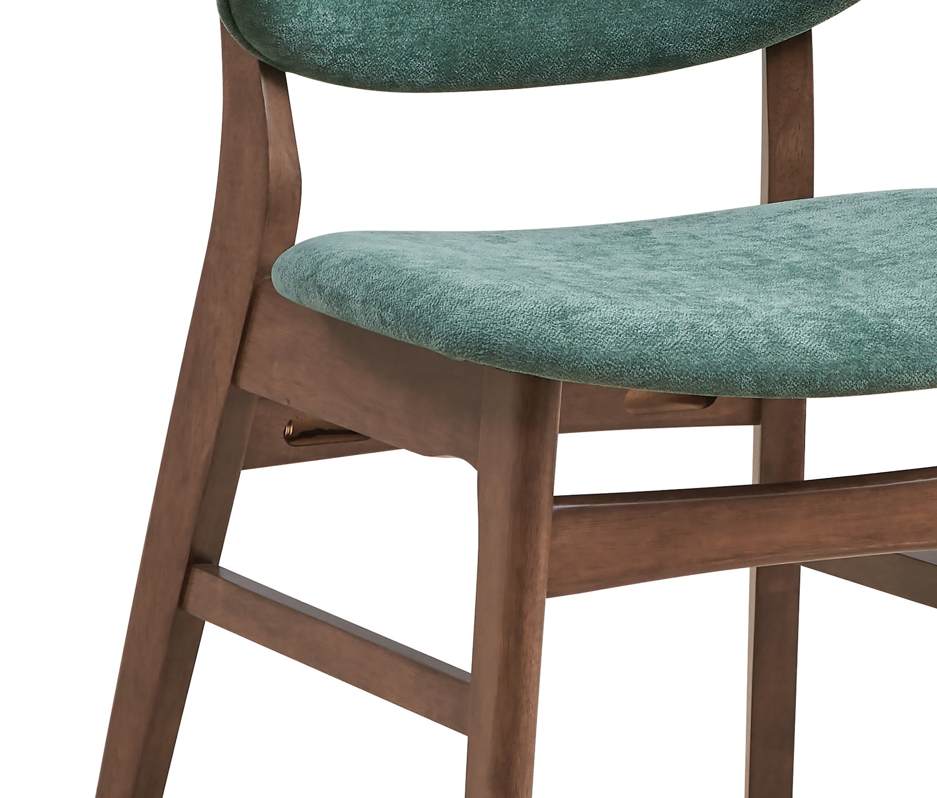 Bevis Green Fabric & Walnut Finish Side Chair (Set of 2)