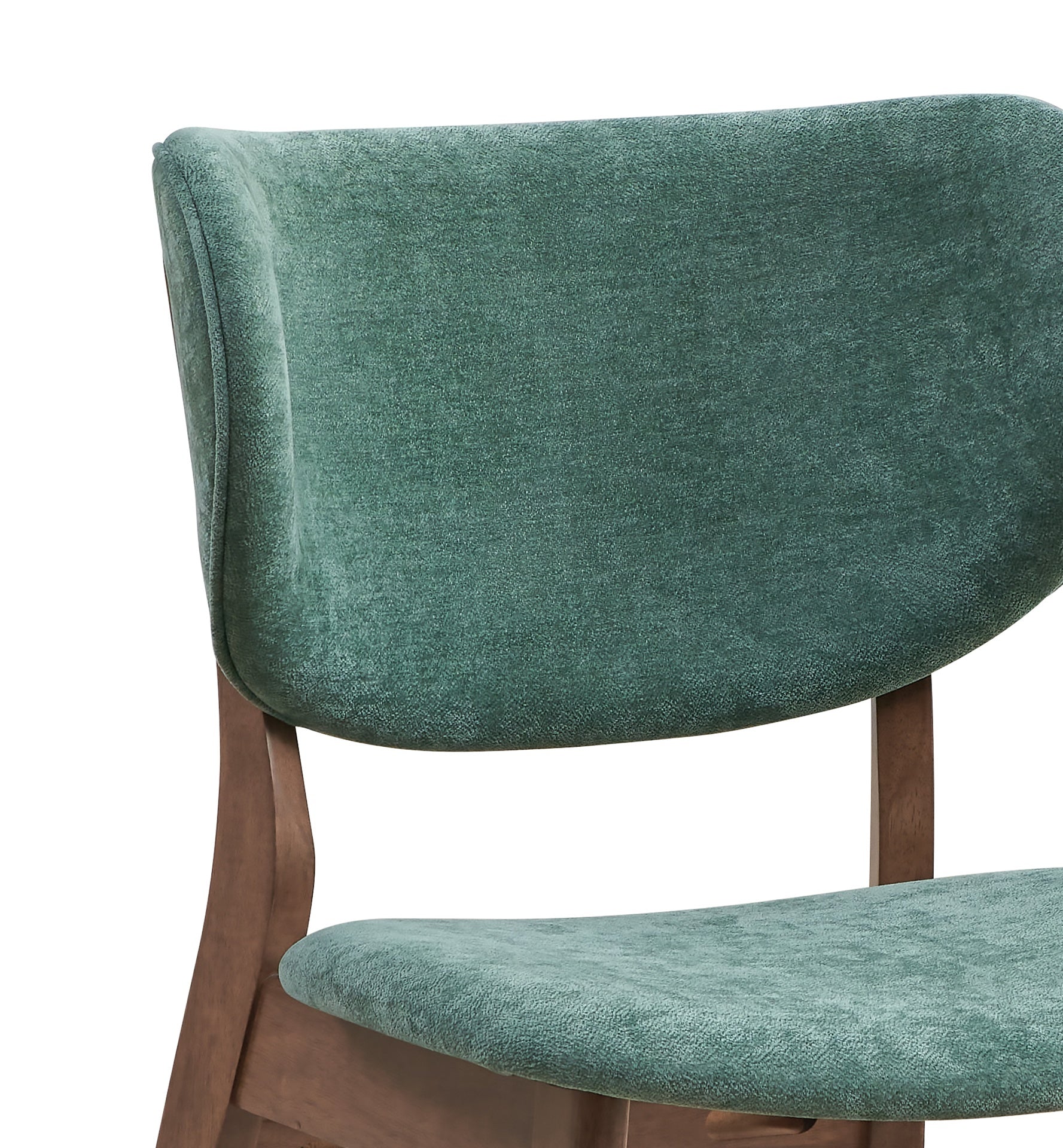 Bevis Green Fabric & Walnut Finish Side Chair (Set of 2)