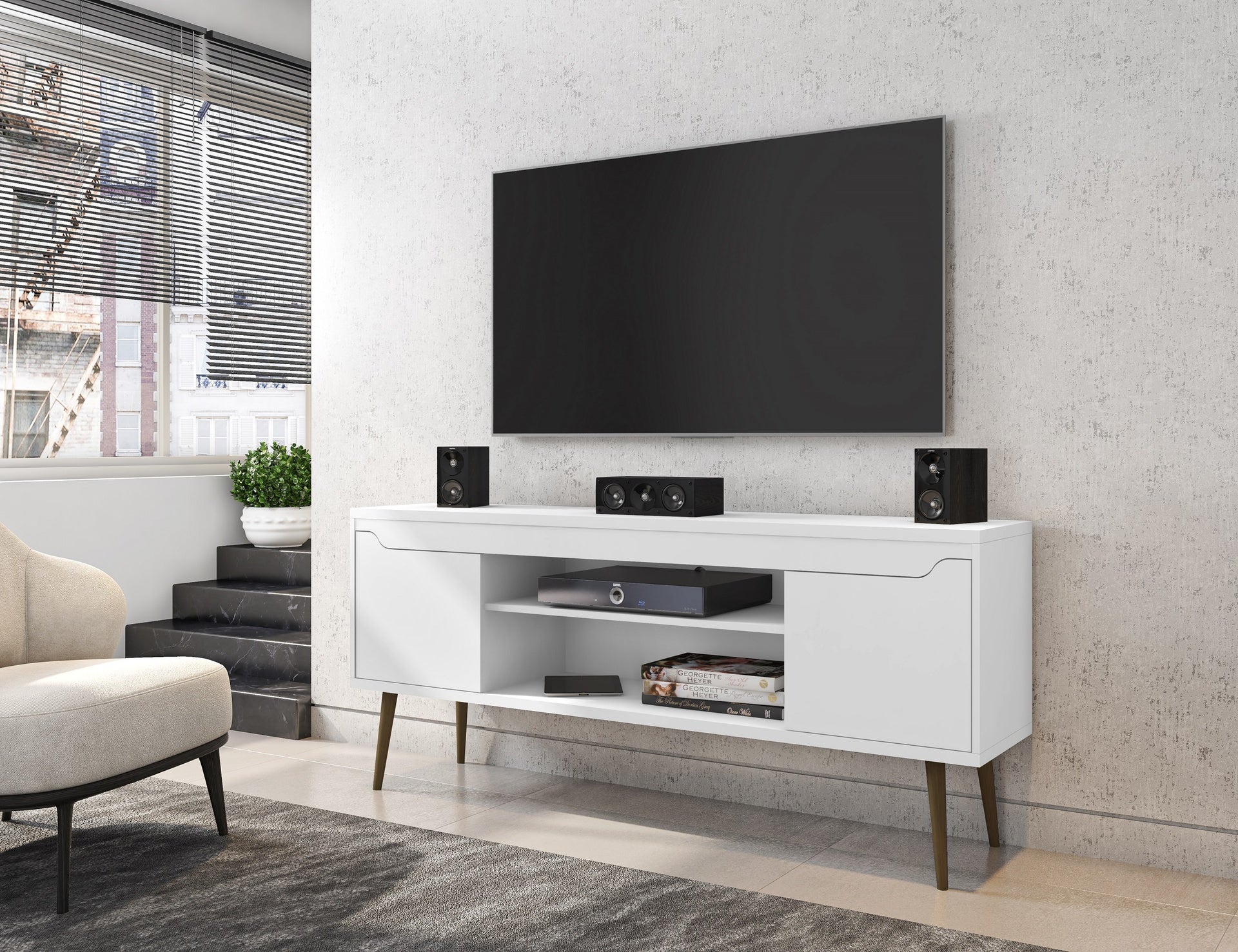 TV Stand in White