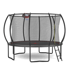 YC 12FT trampoline Pumpkin- ladder-Black Red